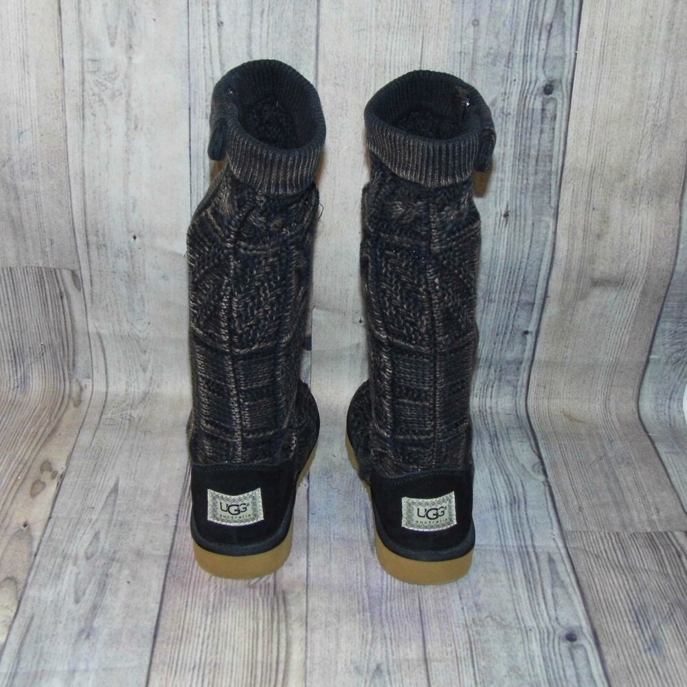 Ugg Classic Knit Patchwork Black Tall Side Zip Bo… - image 5